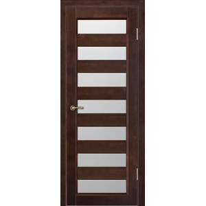 Дверь деревянная межкомнатная из массива ольхи, цвет Венге, Премьер плюс, со стеклом